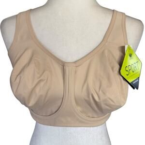 Wacoal 855170 Simone Sports Bra Underwire Unpadded Unlined Womens 38DDD Sand NWT